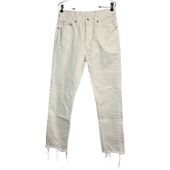 Levi's Men's White 501 Straight Leg Jeans size W30 L32 - Picture 1 of 6